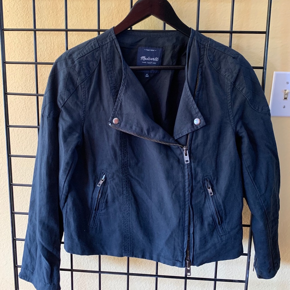 Chino asymmetrical waist length jacket